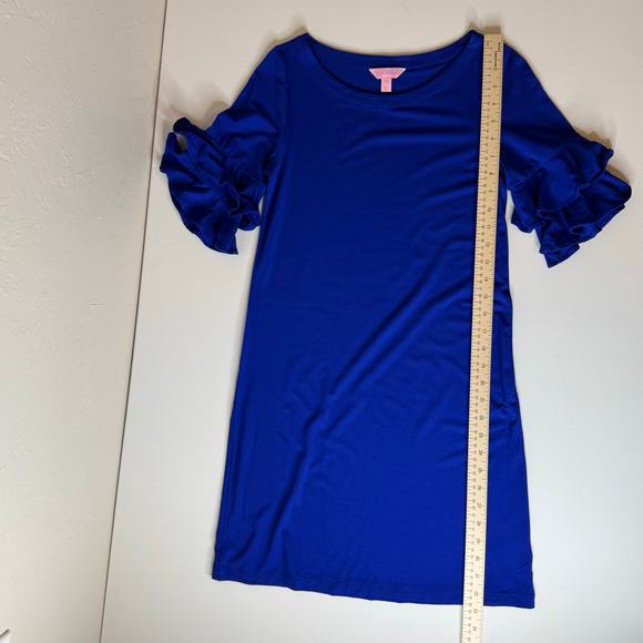 Lilly Pulitzer Lula Dress in Twilight Blue Sz XXS Ruffle Sleeve Preppy Vacation - Picture 8 of 11